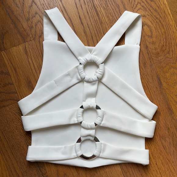 Boohoo Tops - White Boohoo Strappy Crop Top